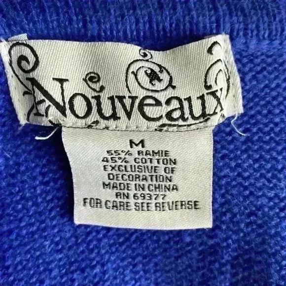 Vintage Nouveaux Cute Ugly Christmas Knit Sweater Vest Candy Canes Blue Zipper M - Picture 9 of 10